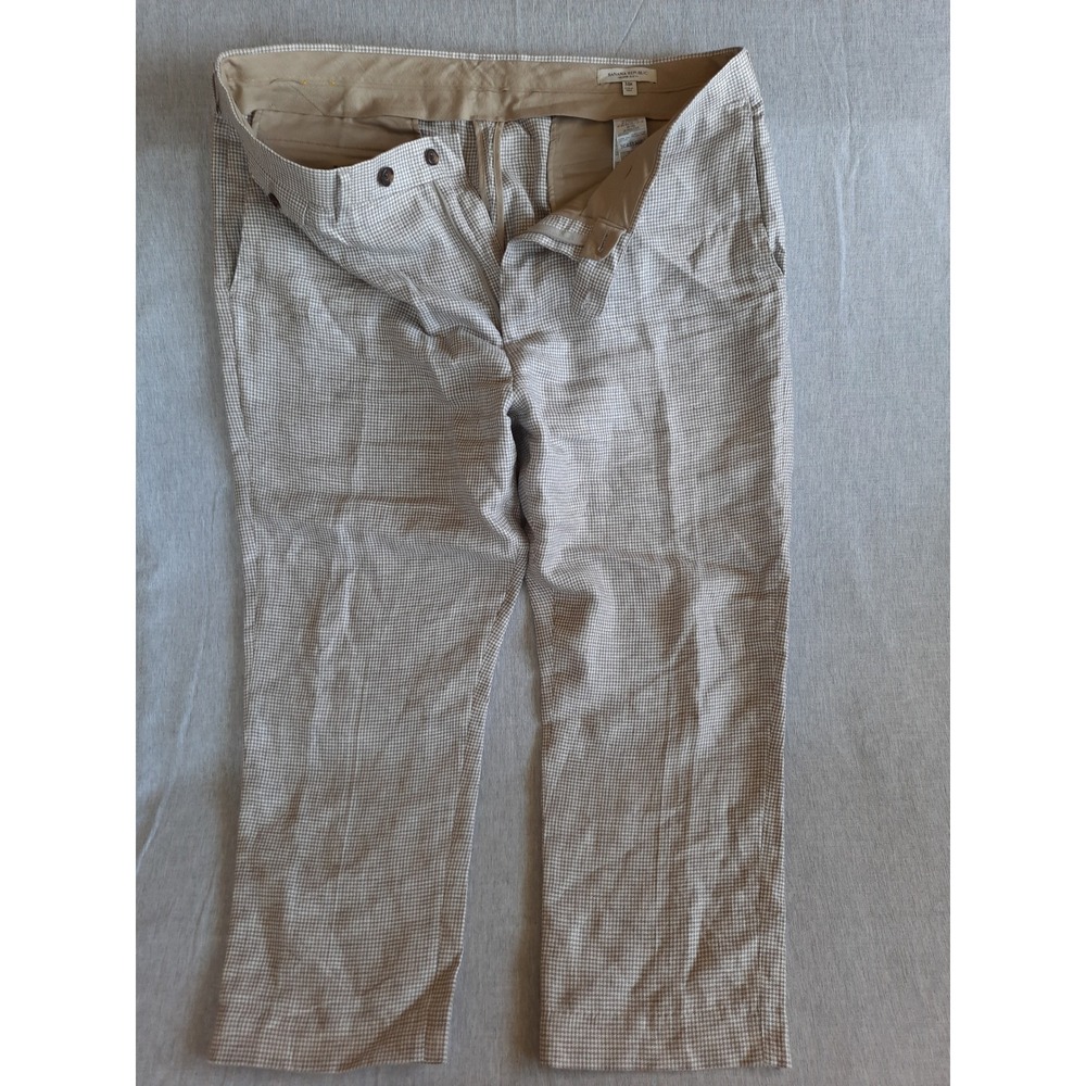 Banana Republic Men's Checkered Dress Pants - Gray and Tan